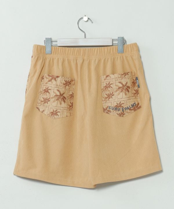 SURF＆Palms Palm Embroidery Corduroy Shorts by Kahiko - Ametsuchi