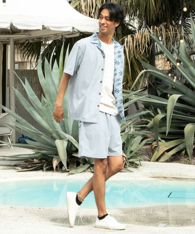 SURF＆Palms Palm Embroidery Corduroy Shorts by Kahiko - Ametsuchi