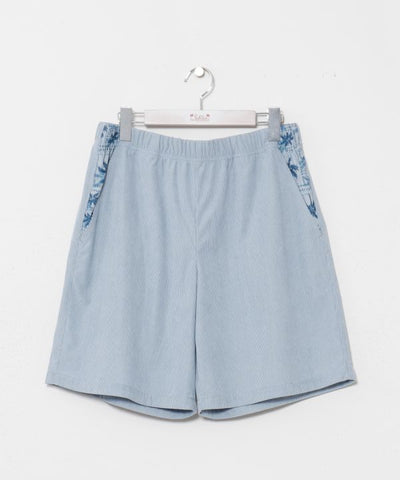 SURF＆Palms Palm Embroidery Corduroy Shorts by Kahiko - Ametsuchi