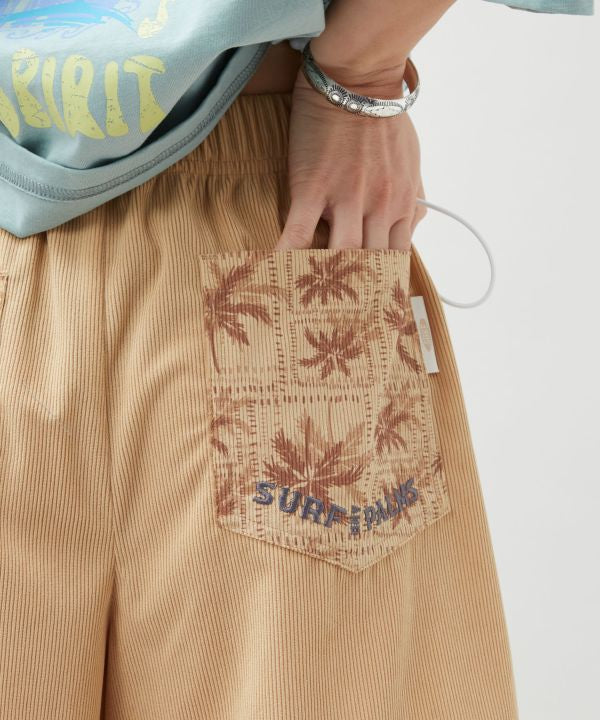 SURF＆Palms Palm Embroidery Resort Shorts by Kahiko - Ametsuchi