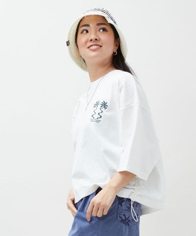 SURF＆Palms Pigment Palm Cropped T-Shirt by Kahiko - Ametsuchi