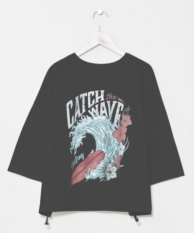 SURF＆Palms Pigment Palm Cropped T-Shirt by Kahiko - Ametsuchi