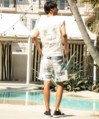 SURF＆Palms Pigment Palm Men Tank by Kahiko - Ametsuchi