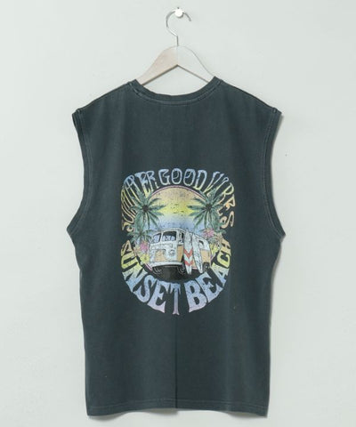 SURF＆Palms Pigment Palm Men Tank by Kahiko - Ametsuchi