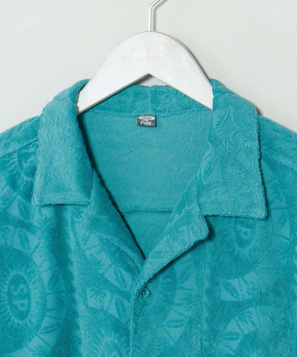 SURF＆Palms Printed Pile Aloha Shirt by Kahiko - Ametsuchi