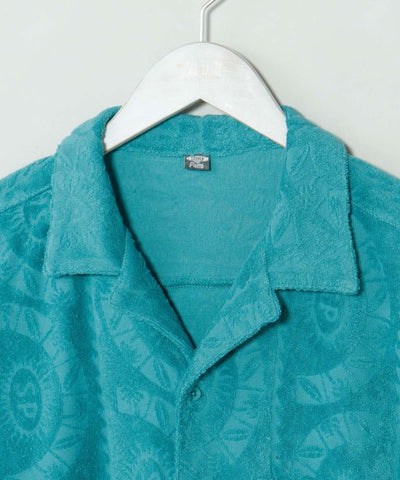 SURF＆Palms Printed Pile Aloha Shirt by Kahiko - Ametsuchi