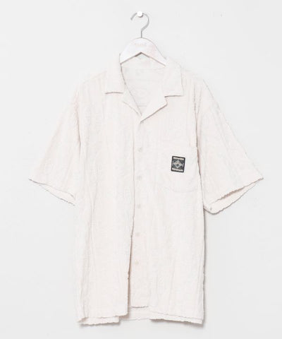 SURF＆Palms Printed Pile Aloha Shirt by Kahiko - Ametsuchi