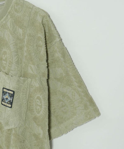 SURF＆Palms Patterned Pile Relaxed Tee by Kahiko - Ametsuchi