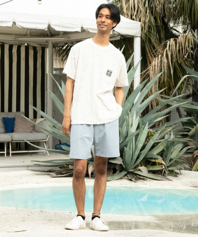 SURF＆Palms Patterned Pile Relaxed Tee by Kahiko - Ametsuchi