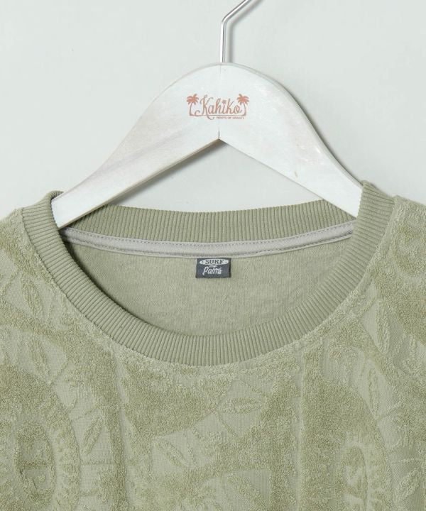 SURF＆Palms Patterned Pile Relaxed Tee by Kahiko - Ametsuchi