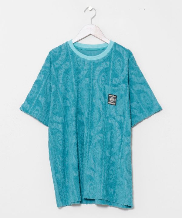 SURF＆Palms Patterned Pile Relaxed Tee by Kahiko - Ametsuchi