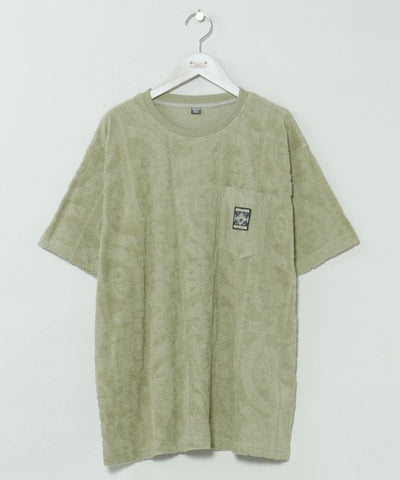 SURF＆Palms Patterned Pile Relaxed Tee by Kahiko - Ametsuchi