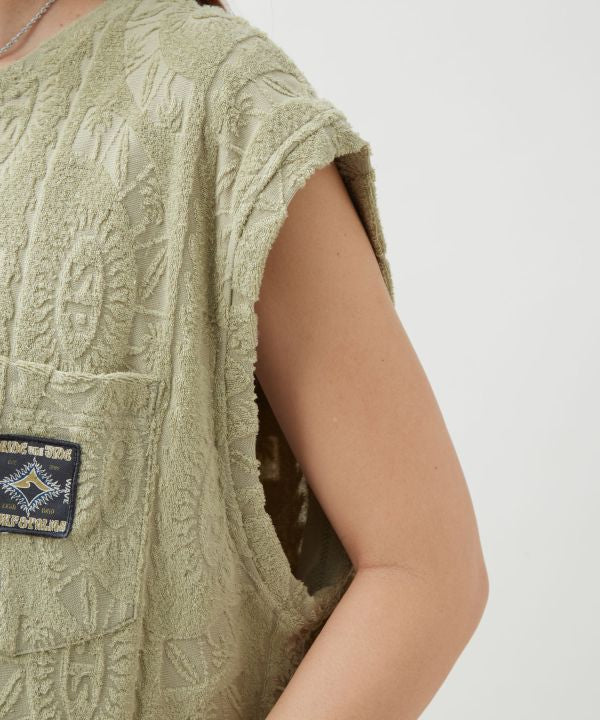 SURF＆Palms Printed Pile Men Tank by Kahiko - Ametsuchi