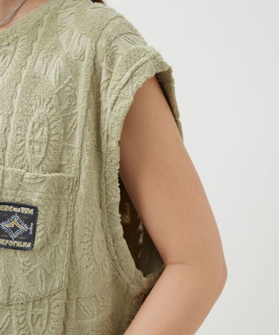 SURF＆Palms Printed Pile Men Tank by Kahiko - Ametsuchi