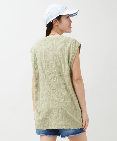 SURF＆Palms Printed Pile Men Tank by Kahiko - Ametsuchi