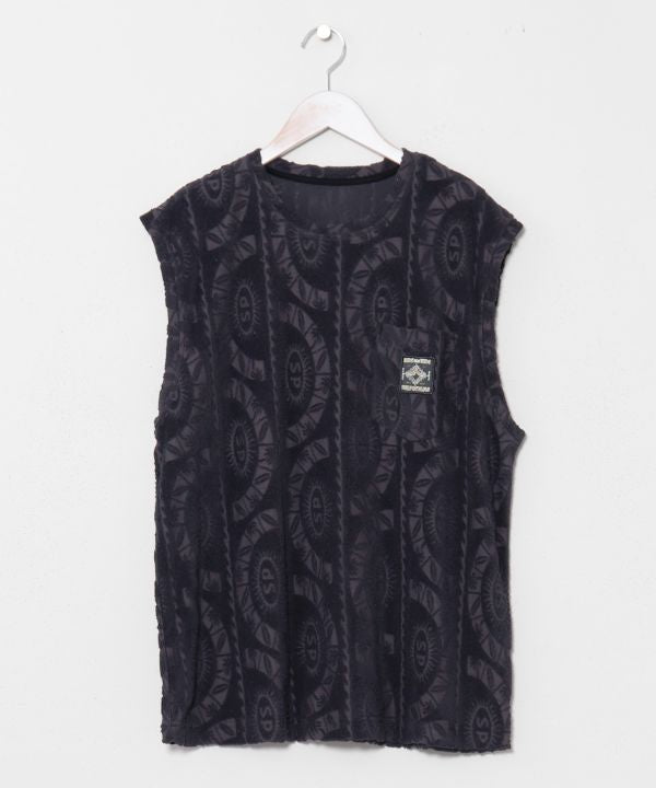 SURF＆Palms Printed Pile Men Tank by Kahiko - Ametsuchi