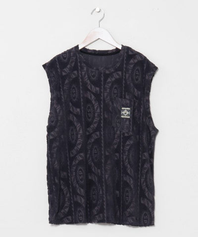 SURF＆Palms Printed Pile Men Tank by Kahiko - Ametsuchi