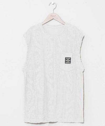 SURF＆Palms Printed Pile Men Tank by Kahiko - Ametsuchi