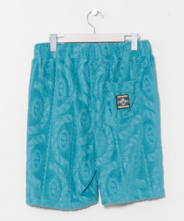 SURF＆Palms Patterned Pile Resort Shorts by Kahiko - Ametsuchi