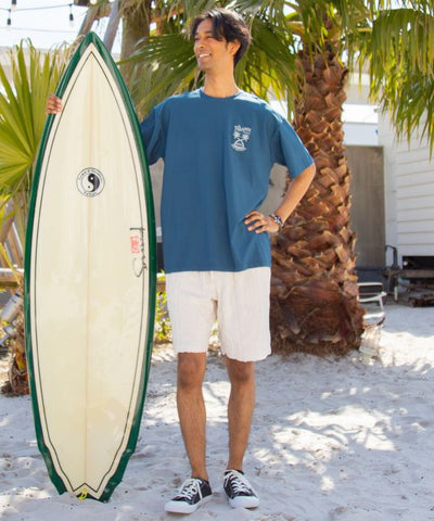 SURF＆Palms Patterned Pile Resort Shorts by Kahiko - Ametsuchi
