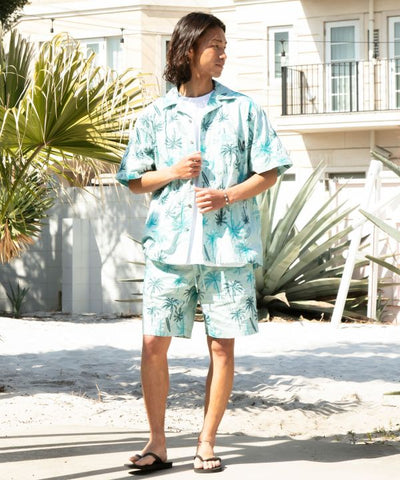 SURF＆Palms Palm Embroidery Resort Shirt by Kahiko - Ametsuchi