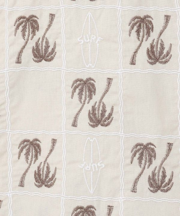 SURF＆Palms Palm Embroidery Resort Shirt by Kahiko - Ametsuchi