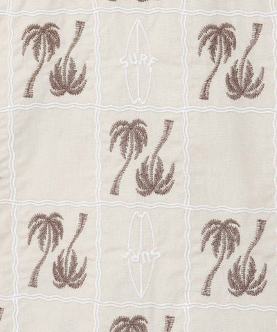 SURF＆Palms Palm Embroidery Resort Shirt by Kahiko - Ametsuchi