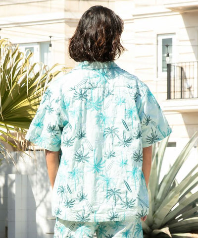 SURF＆Palms Palm Embroidery Resort Shirt by Kahiko - Ametsuchi