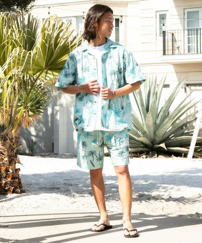 SURF＆Palms Palm Embroidery Resort Shorts by Kahiko - Ametsuchi
