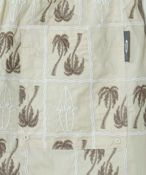 SURF＆Palms Palm Embroidery Resort Shorts by Kahiko - Ametsuchi
