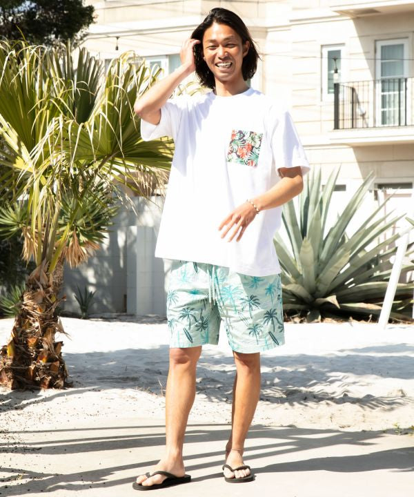 SURF＆Palms Palm Embroidery Resort Shorts by Kahiko - Ametsuchi