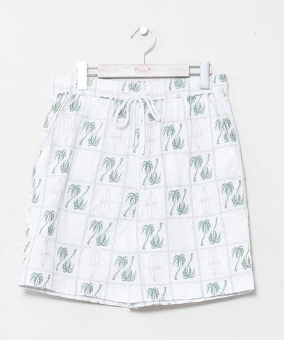 SURF＆Palms Palm Embroidery Resort Shorts by Kahiko - Ametsuchi