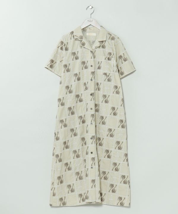 SURF＆Palms Palm Embroidery Shirt Dress