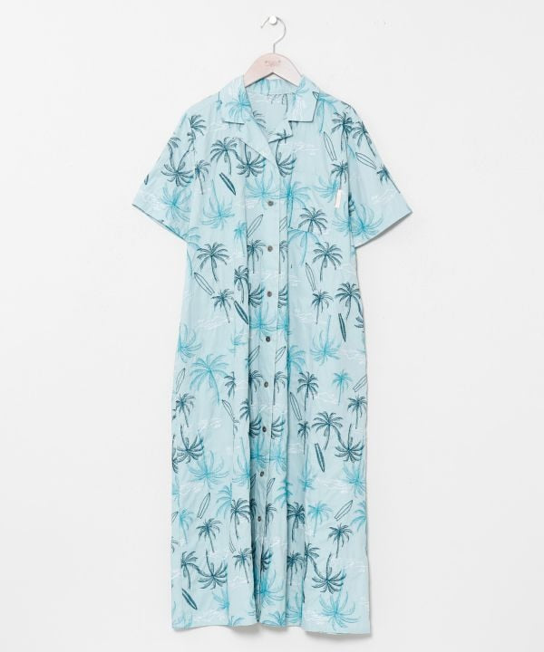 SURF＆Palms Palm Embroidery Shirt Dress