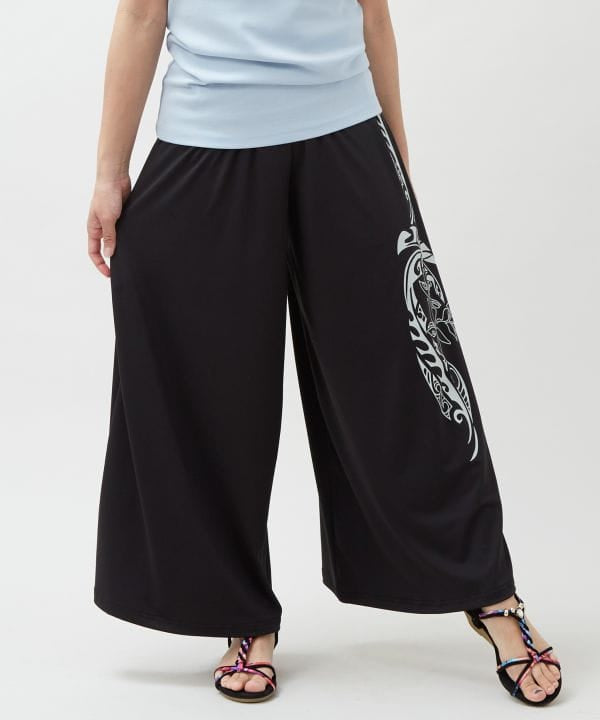 Hawaiian Motif Wide Pants
