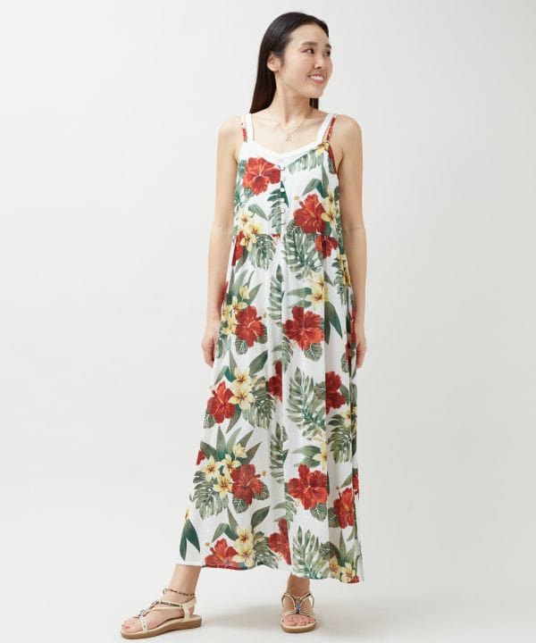 Gaun Camisole Hawaii Motif Botanikal oleh Kahiko - Ametsuchi