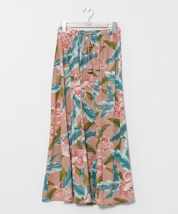 Falda de estilo hawaiano con motivos botánicos de Resort by Kahiko - Ametsuchi