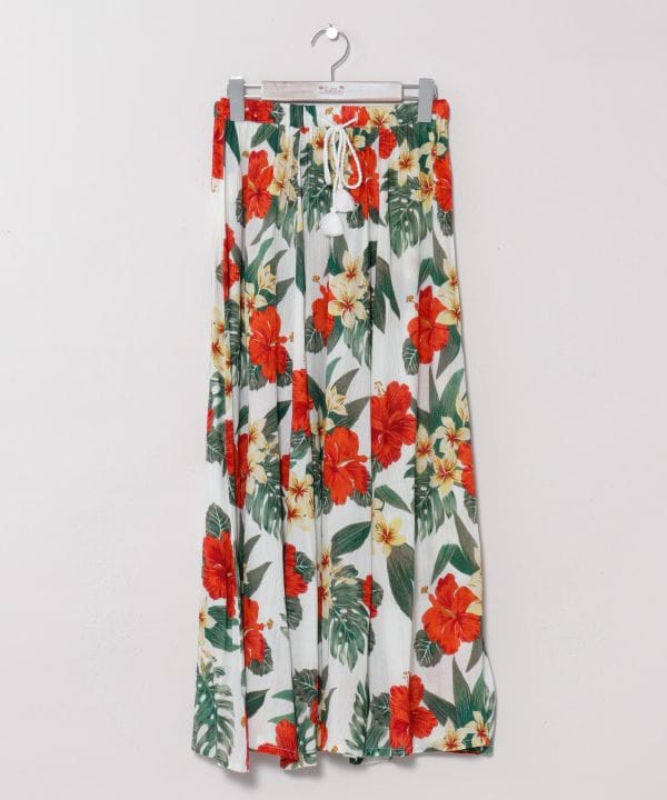 Falda de estilo hawaiano con motivos botánicos de Resort by Kahiko - Ametsuchi