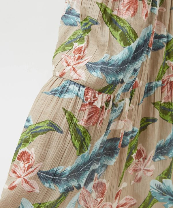 Botanical Hawaiian Tiered Dress by Kahiko - Ametsuchi