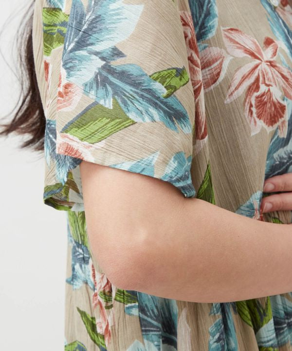 Botanical Hawaiian Tiered Dress by Kahiko - Ametsuchi