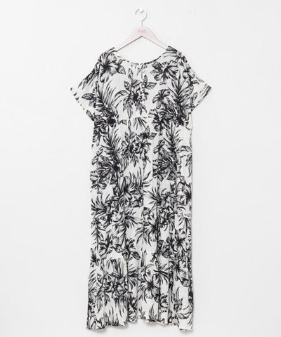 Botanical Hawaiian Tiered Dress by Kahiko - Ametsuchi