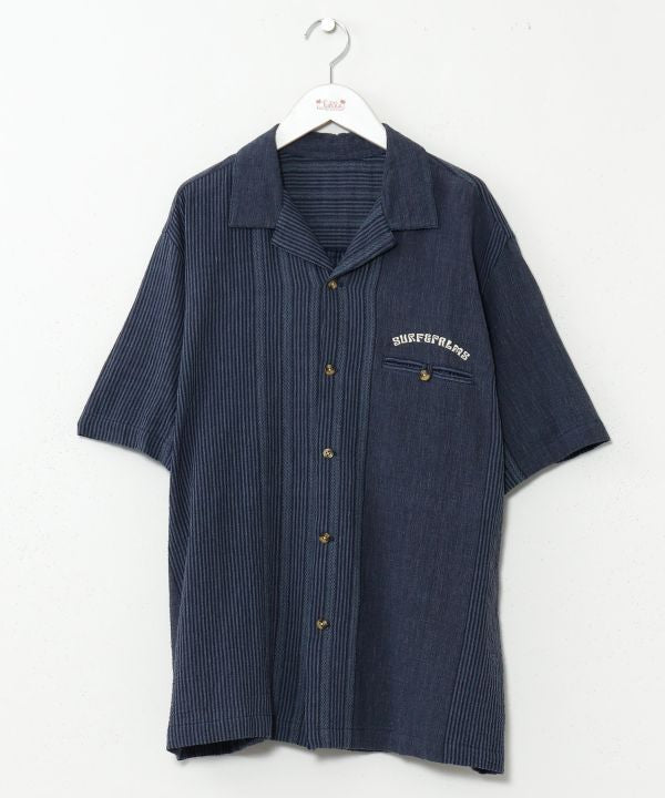 SURF＆Palms Jacquard Resort Men Shirt by Kahiko - Ametsuchi