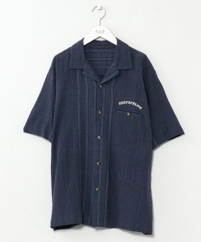 SURF＆Palms Jacquard Resort Men Shirt by Kahiko - Ametsuchi