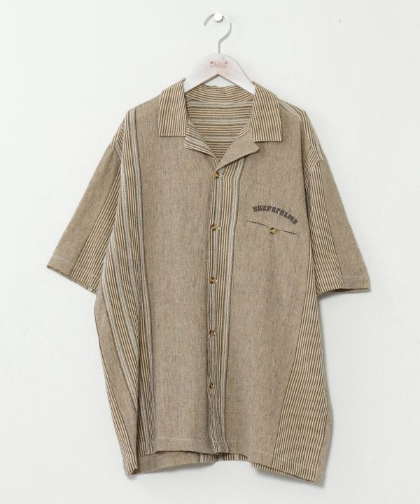 SURF＆Palms Jacquard Resort Men Shirt by Kahiko - Ametsuchi