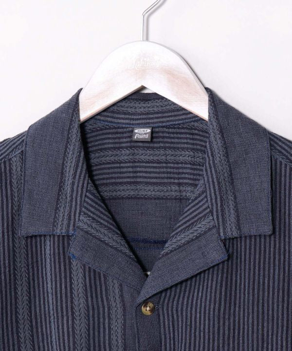SURF＆Palms Jacquard Resort Men Shirt by Kahiko - Ametsuchi