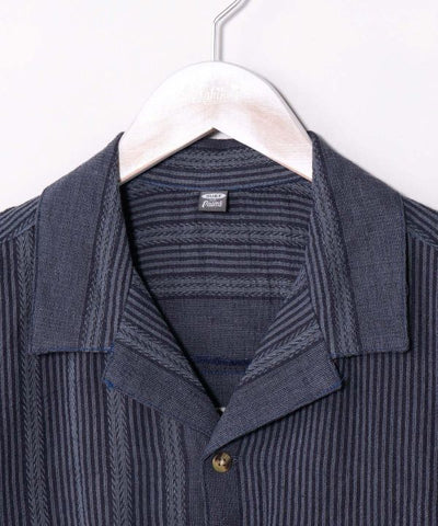 SURF＆Palms Jacquard Resort Men Shirt by Kahiko - Ametsuchi