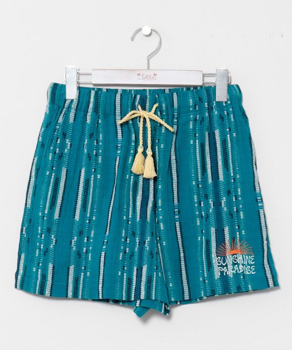 Pantalones cortos de resort con bordados de cuentas de Kahiko - Ametsuchi
