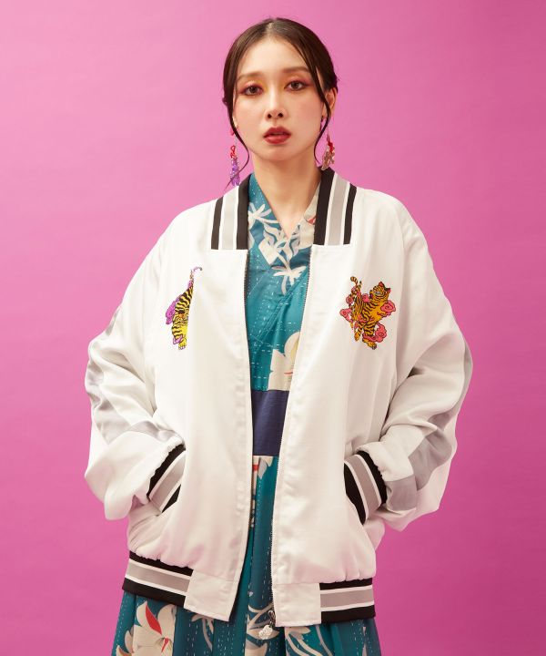 KAYA x NAKAMURA KYOKO - Yokai Sashiko Embroidered Jacket by Kaya - Ametsuchi