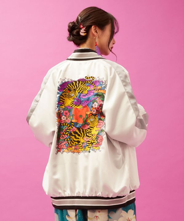 KAYA x NAKAMURA KYOKO - Yokai Sashiko Embroidered Jacket by Kaya - Ametsuchi