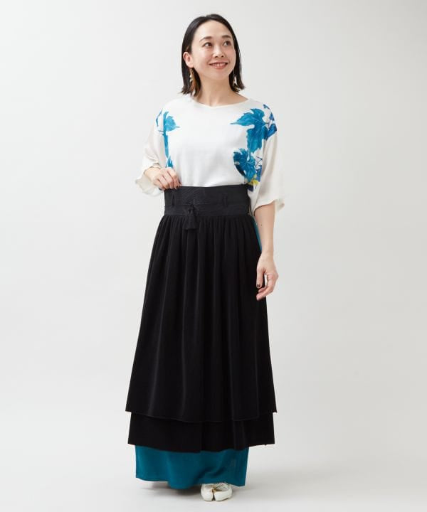 Obi Layered Pleated Skirt by Kaya - Ametsuchi